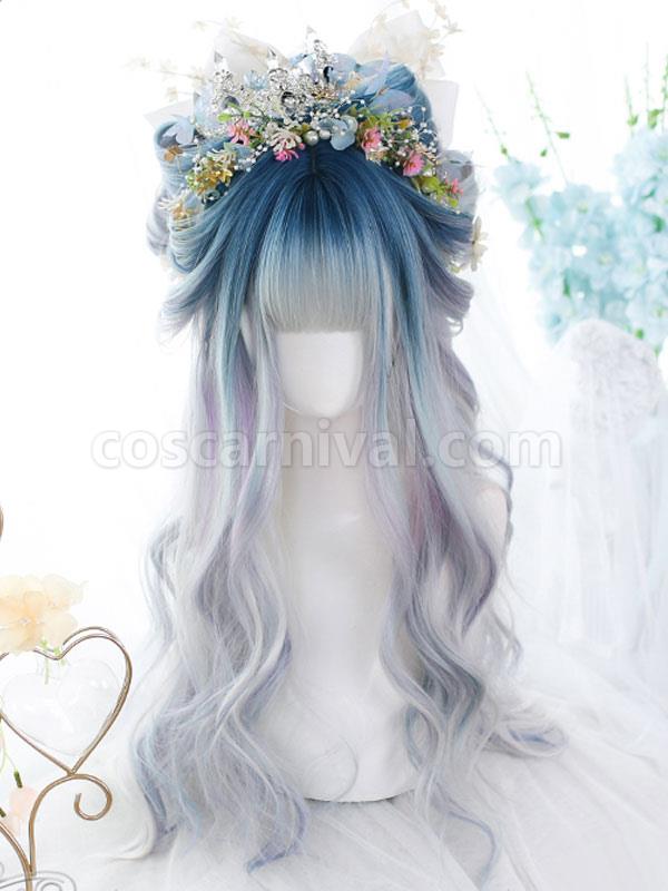 ロング ロリータ ウィッグ 耐熱ファイバー オンブル ロリータ アクセサリー coscarnival