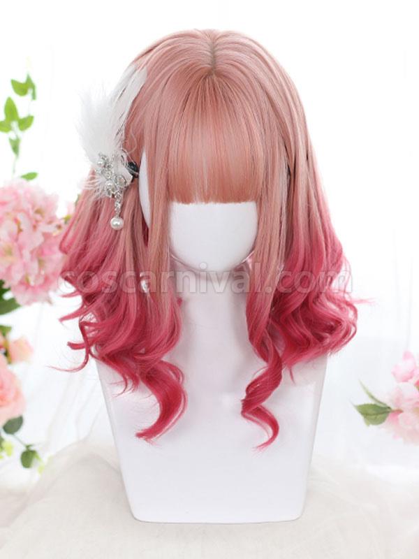 Pink Lolita Wig Medium Heat-resistant Fiber Lolita Accessories 