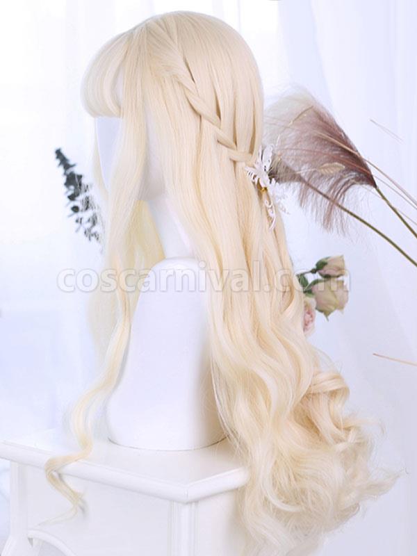 ロングロリータウィッグ 耐熱ファイバー ライトブラウン ロリータ アクセサリー coscarnival