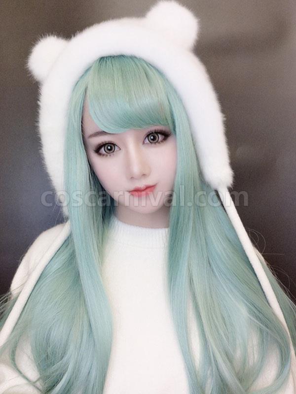 ミントグリーンロリータウィッグロング耐熱ファイバーロリータヘアウィッグcoscarnival