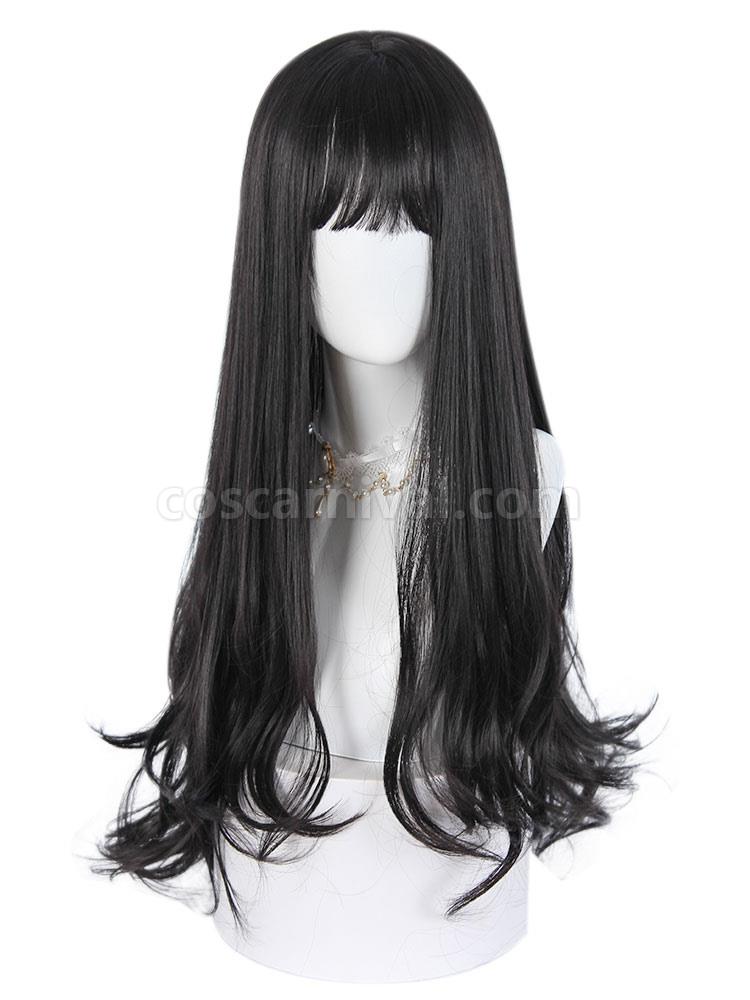Sweet Lolita Wigs Black Gold 66cm-95cm Heat-resistant Fiber Lolita Accessories 