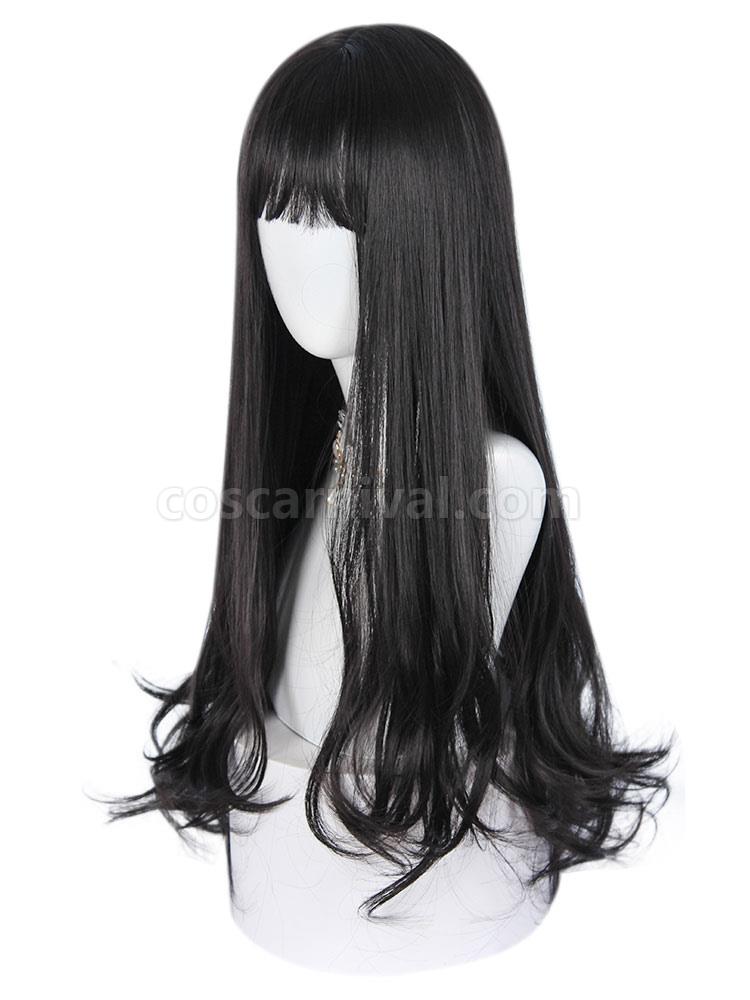 甘いロリータ ウィッグ ブラック ゴールド 66cm-95cm 耐熱ファイバー ロリータ アクセサリー coscarnival