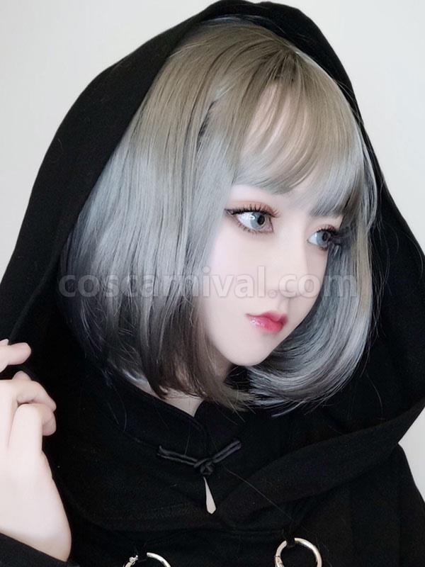 Sweet Lolita Wig Short Bob Light Gray Lolita Hair Wig 