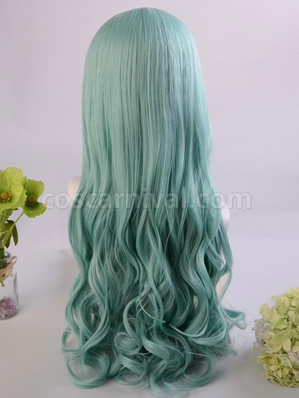 甘いロリータ ウィッグ ロング耐熱ファイバー グリーン ロリータ アクセサリー coscarnival