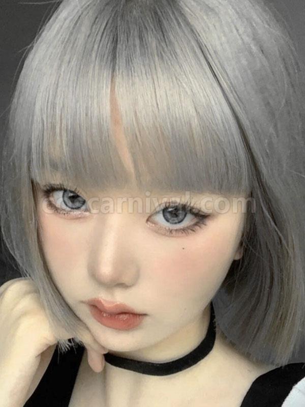 ROCOCO Style Lolita Wig Short Heat-resistant Fiber Gray Lolita Accessories 