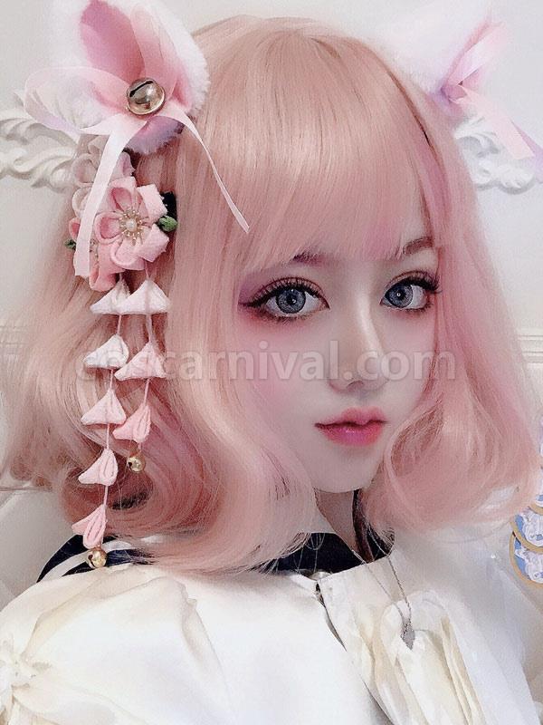 Sweet Lolita Wig Soft Pink Short Tousled Lolita Hair Wigs 