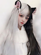 Lolita Wig Black And White Long Heat Resistant Fiber Lolita Hair Wigs 