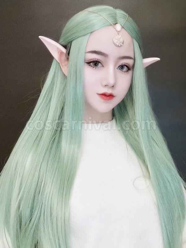 Mint Green Lolita Wigs Long Central Parting Lolita Hair Wig 