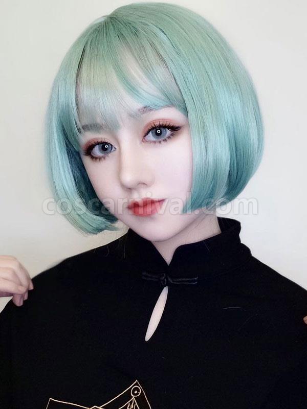 甘いロリータ ウィッグ ショート ボブ ライトグレー ロリータ ヘア ウィッグ cocarnival