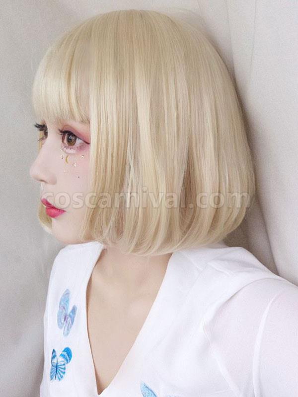 甘いロリータ ウィッグ ショート ボブ ライトグレー ロリータ ヘア ウィッグ cocarnival