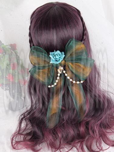 ゴシック ロリータ ウィッグ ロング カーリー 茄子 ロリータ ヘア ウィッグ cocarnival