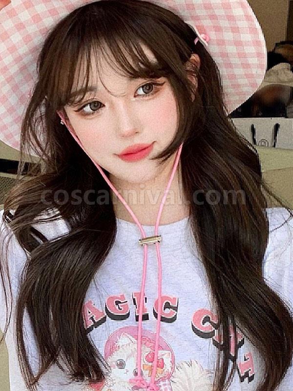 甘いロリータ ウィッグ ディープ ブラウン ロング 耐熱繊維 ロリータ アクセサリー cocarnival