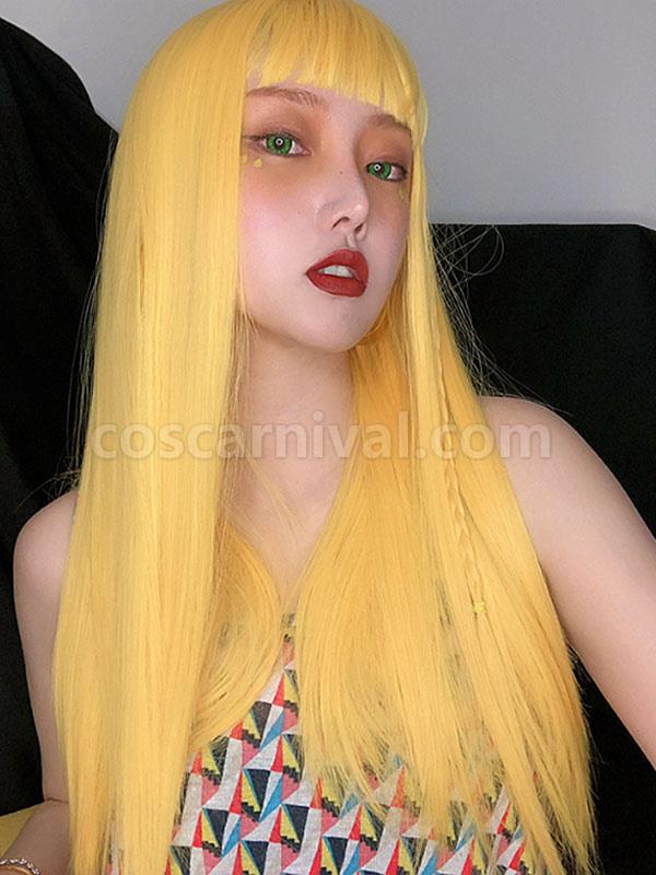 原宿ファッション ロリータ ウィッグ イエロー ロング 耐熱繊維 ロリータ アクセサリー cocarnival