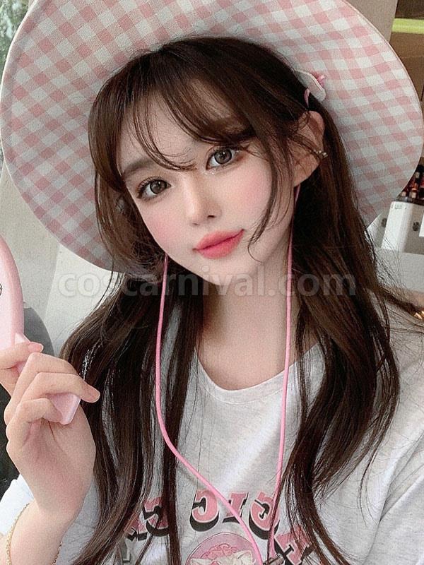 甘いロリータ ウィッグ ディープ ブラウン ロング 耐熱繊維 ロリータ アクセサリー cocarnival