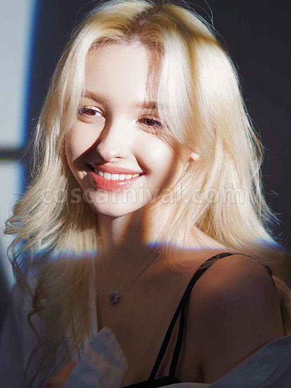 甘いロリータ ウィッグ ライト ゴールド ロング 耐熱ファイバー ロリータ アクセサリー cocarnival