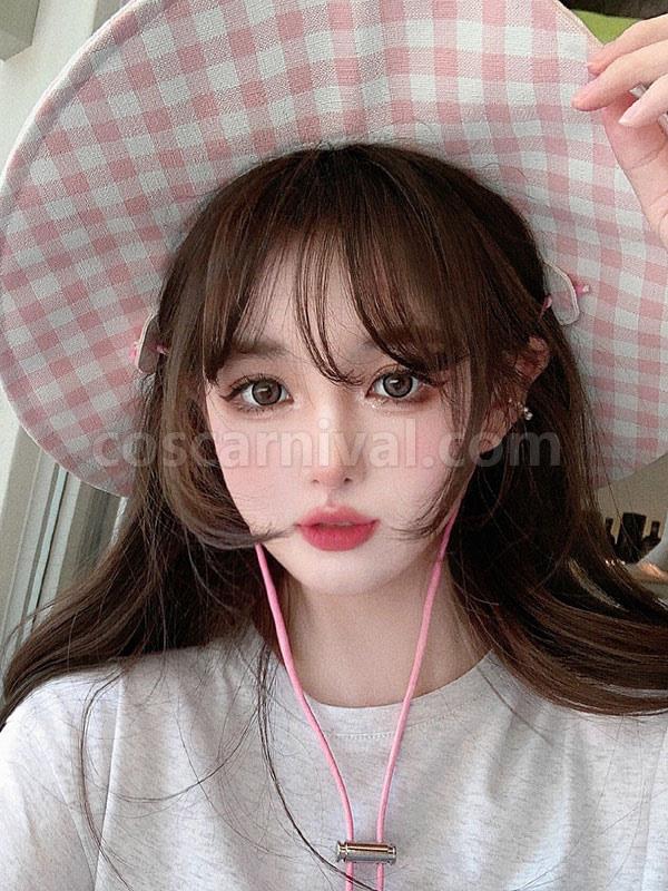 甘いロリータ ウィッグ ディープ ブラウン ロング 耐熱繊維 ロリータ アクセサリー cocarnival