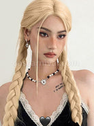 Sweet Lolita Wig Long Heat-resistant Fiber Light Gold Lolita Accessories 