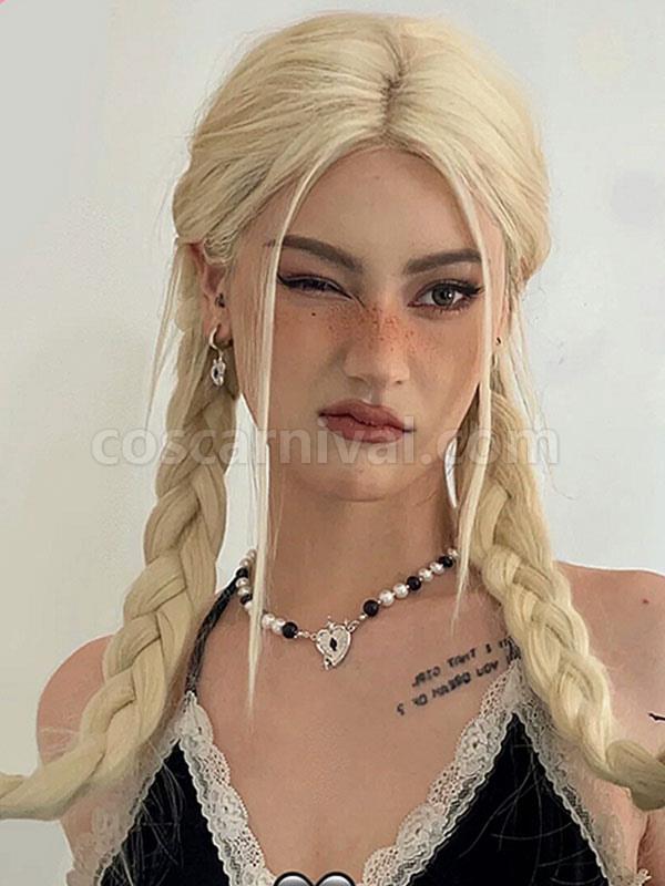 甘ロリータウィッグ ロング 耐熱ファイバー ライトゴールド ロリータ アクセサリー cocarnival