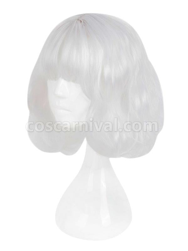原宿ロリータ ウィッグ ブラント フリンジ ボディ ウェーブ ショート ホワイト ロリータ ウィッグ cocarnival