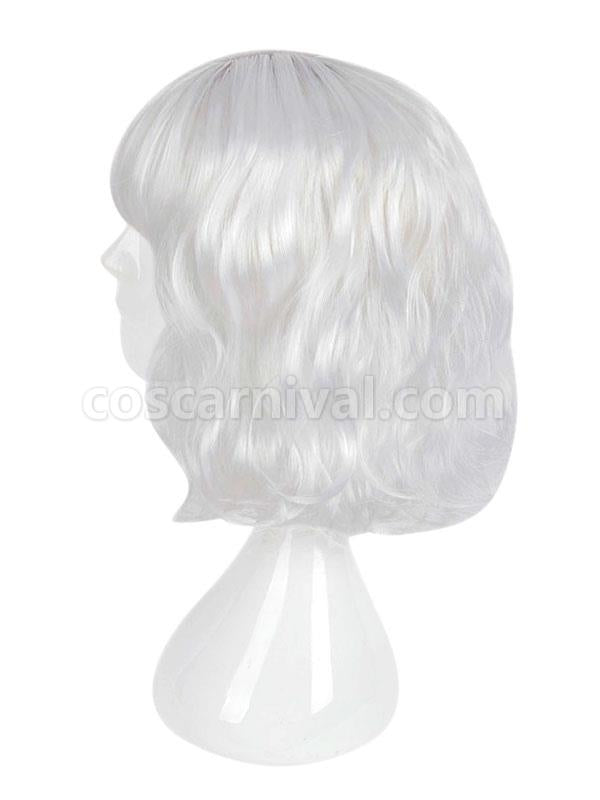 原宿ロリータ ウィッグ ブラント フリンジ ボディ ウェーブ ショート ホワイト ロリータ ウィッグ cocarnival