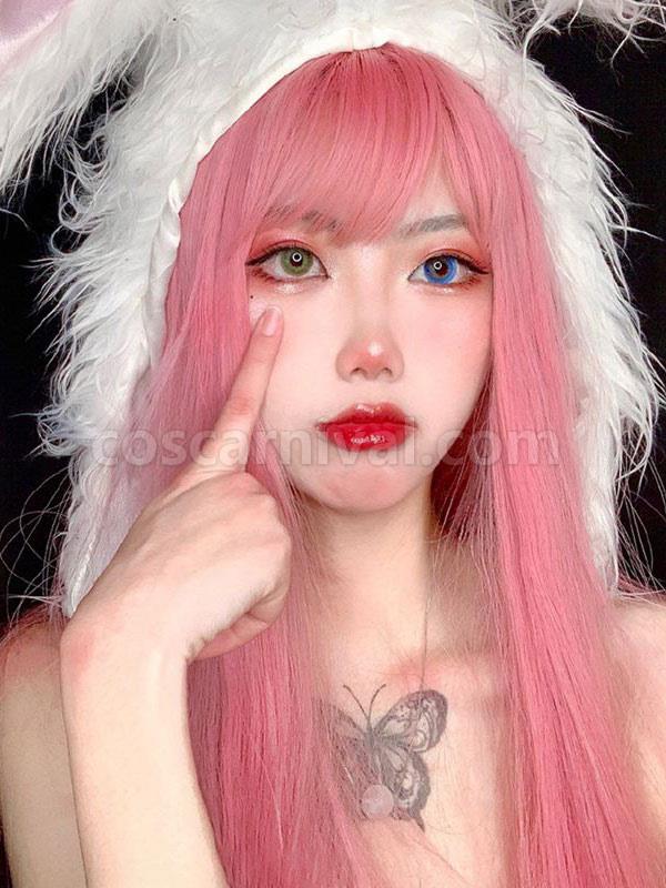 ピンク ロリータ ウィッグ ロング 耐熱繊維 ロリータ ヘア ウィッグ coscarnival