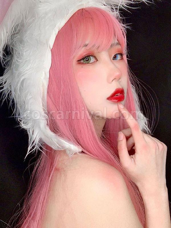 ピンク ロリータ ウィッグ ロング 耐熱繊維 ロリータ ヘア ウィッグ coscarnival