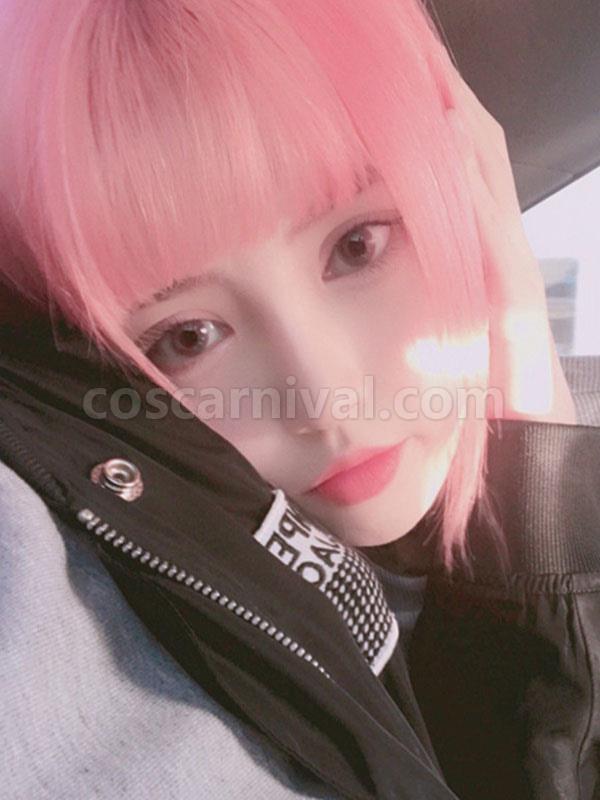 甘いロリータ ウィッグ ピンク ショート 耐熱繊維 ロリータ ヘア ウィッグ cocarnival