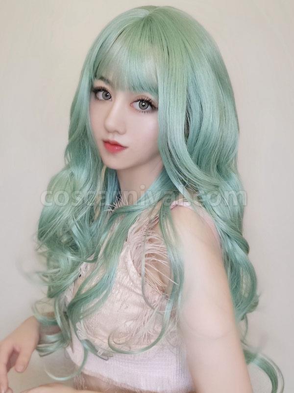 ミントグリーンロリータウィッグロング耐熱ファイバーロリータヘアウィッグcoscarnival
