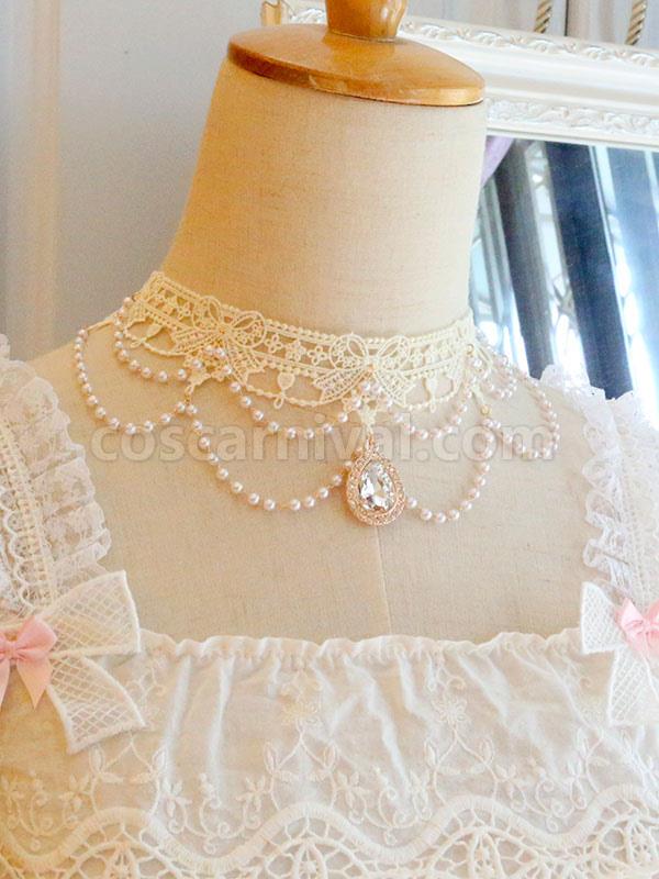 Sweet Lolita Accessories White Lace?Pearls Polyester Choker Miscellaneous coscarnival