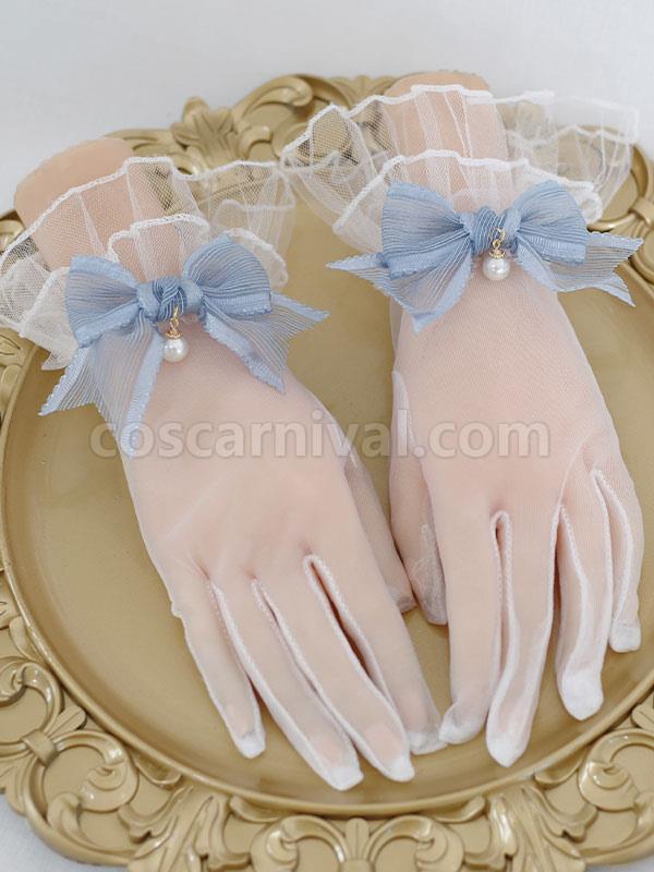 ROCOCO Style Lolita Accessories Deep Blue Bows?Pearls Polyester Fiber Accessory Miscellaneous coscarnival