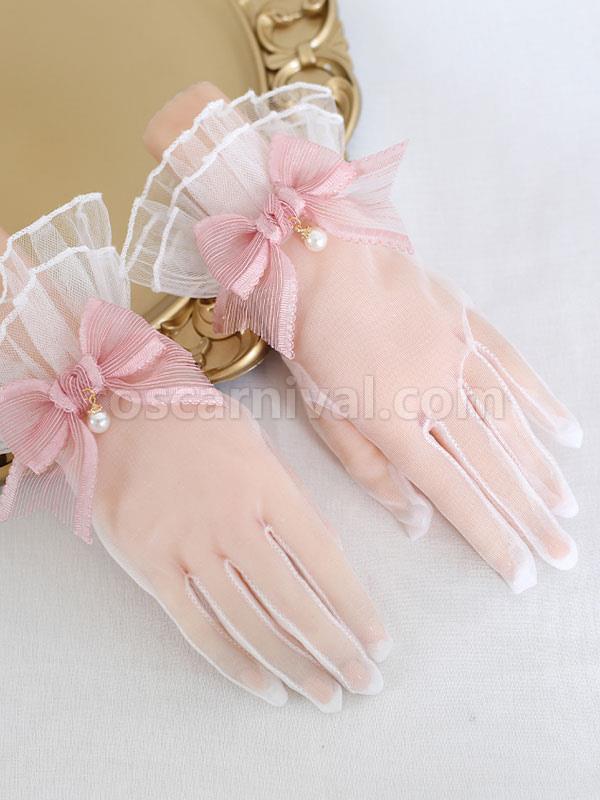 ROCOCO Style Lolita Accessories Deep Blue Bows?Pearls Polyester Fiber Accessory Miscellaneous coscarnival