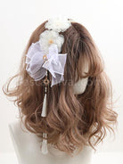 ROCOCO Style Lolita Accessories Burgundy Fringe?Flowers Headwear Polyester Fiber Miscellaneous coscarnival