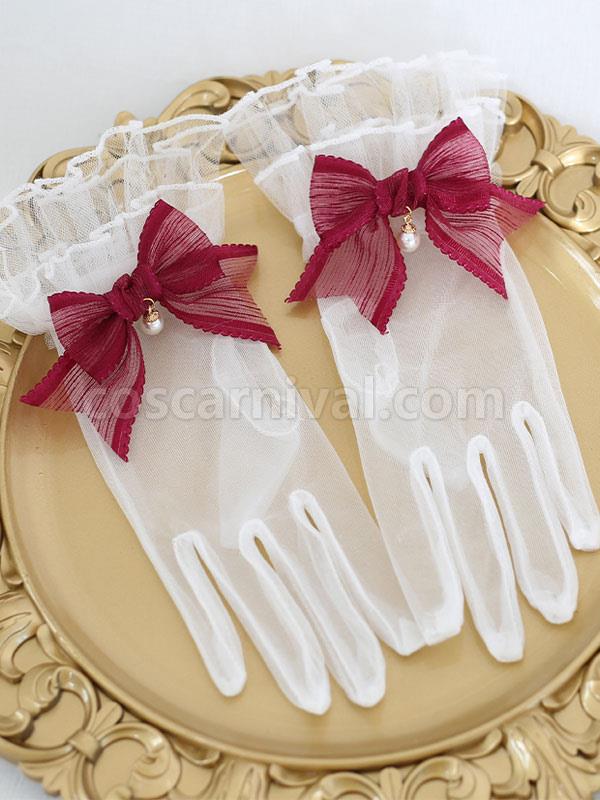 ROCOCO Style Lolita Accessories Deep Blue Bows?Pearls Polyester Fiber Accessory Miscellaneous coscarnival