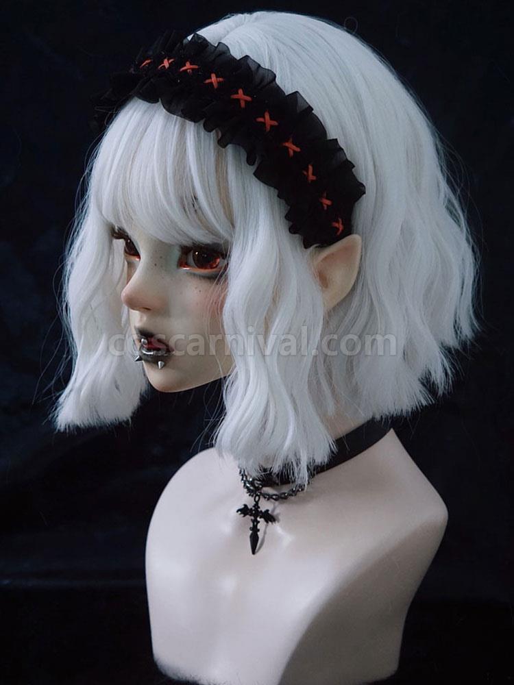 Gothic Lolita Accessories Black Ruffles Polyester Headwear Miscellaneous coscarnival