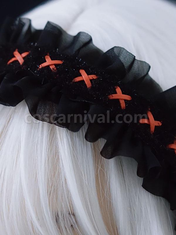 Gothic Lolita Accessories Black Ruffles Polyester Headwear Miscellaneous coscarnival
