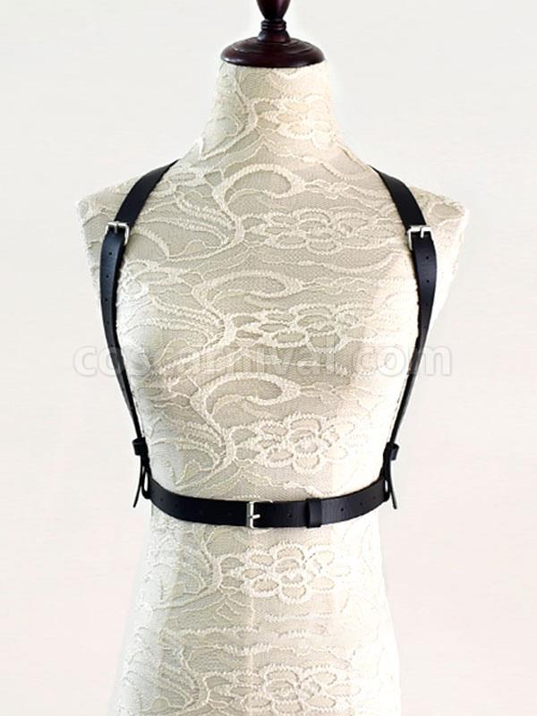 Steampunk Lolita Accessories Black Metal Details Sash PU Leather Miscellaneous coscarnival