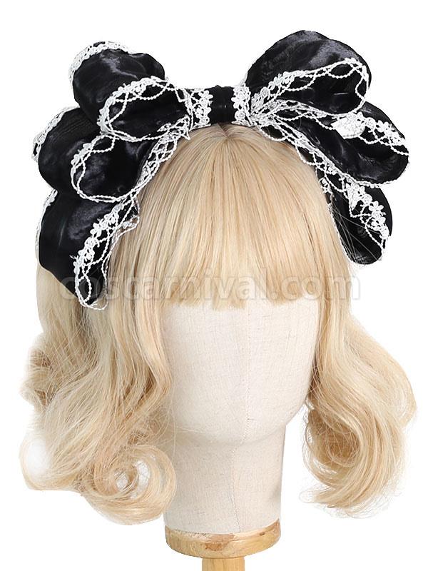 ROCOCO Style Lolita Accessories Pink Lace?Bows Headwear Polyester Fiber Miscellaneous coscarnival
