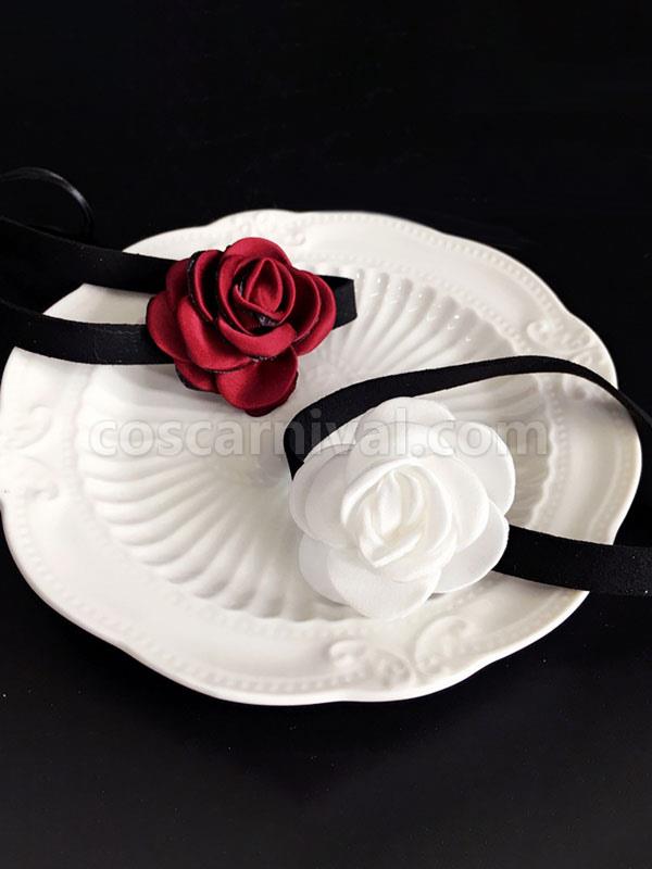 Steampunk Lolita Accessories White Flowers Choker Polyester Fiber Miscellaneous coscarnival