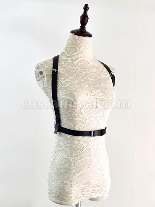 Steampunk Lolita Accessories Black Metal Details Sash PU Leather Miscellaneous coscarnival