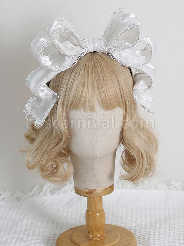 ROCOCO Style Lolita Accessories Pink Lace?Bows Headwear Polyester Fiber Miscellaneous coscarnival