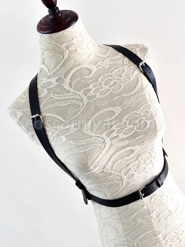 Steampunk Lolita Accessories Black Metal Details Sash PU Leather Miscellaneous coscarnival