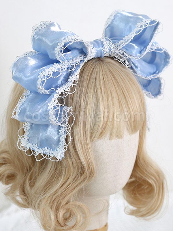 ROCOCO Style Lolita Accessories Pink Lace?Bows Headwear Polyester Fiber Miscellaneous coscarnival