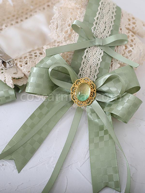 Sweet Lolita Accessories Green Ruffles?Bows Polyester Headwear Miscellaneous coscarnival
