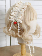 Pastoral?Style Lolita Accessories Ecru White Ruffles Polyester Hat Miscellaneous coscarnival