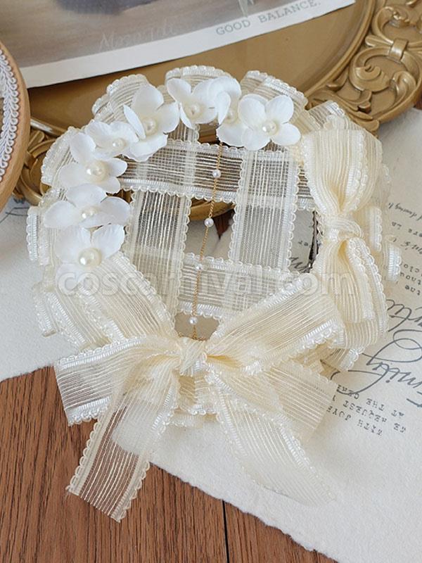 ROCOCO Style Lolita Accessories Ecru White Lace?Flowers Headwear Polyester Miscellaneous coscarnival