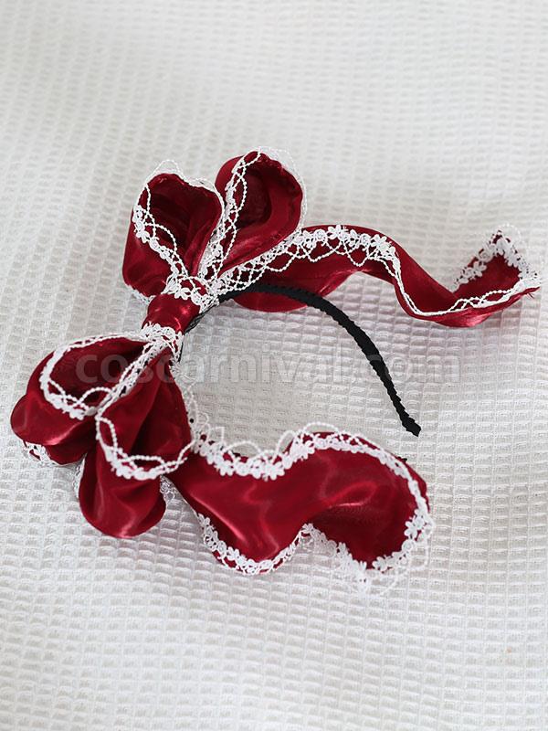 ROCOCO Style Lolita Accessories Pink Lace?Bows Headwear Polyester Fiber Miscellaneous coscarnival