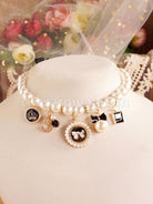 ROCOCO Style Lolita Accessories Pink Bows?Pearls Polyester Fiber Choker Miscellaneous coscarnival