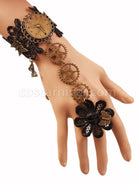 Steampunk Lolita Bracelet Lace Metal Details Bronze Lolita Accessories coscarnival