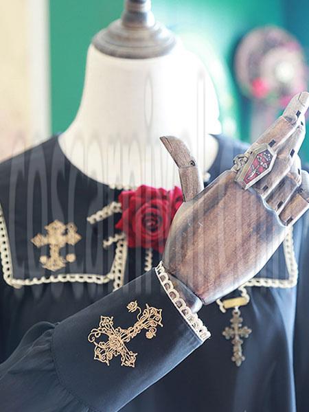 Sweet Lolita Brooches Rose Flower Bows Cross Pendant Stylish Lolita Accessories coscarnival