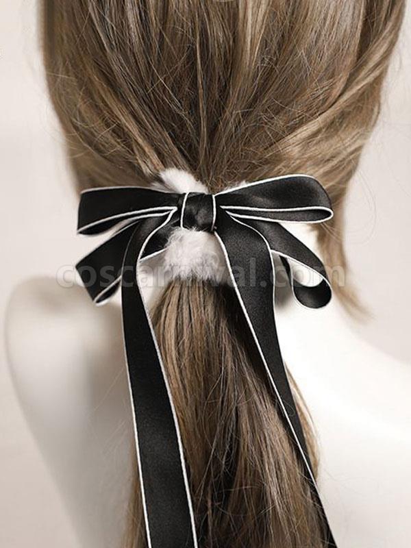 Chinese Style Lolita Accessories Black Bows Polyester Headwear Miscellaneous coscarnival